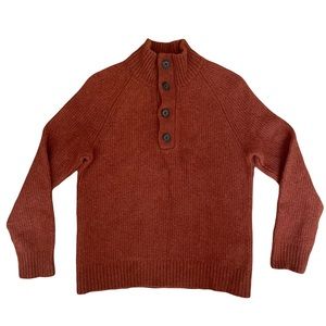 Banana Republic 100% Merino Wool Button-up Sweater made with Italian yarn orange